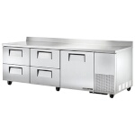 True TWT-93D-4-HC - Work Top Refrigerator, three-section, (1) solid door, (4) drawers